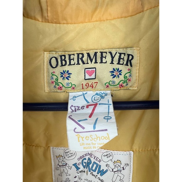 Obermeyer I grow Girls size 7 blue and yellow with floral design coat - Picture 8 of 8